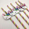 Paper Unicorn Drinking Straws, Rainbow Colors, 20 Count view 3