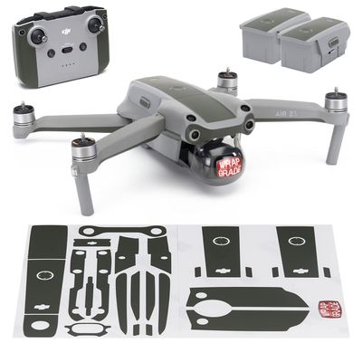 Wrapgrade Skin Compatible with DJI Air 2S | Accent Color B (ARMY GREEN)