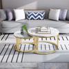Nesting Side Tables, 2-Piece Set, Marble Tops and Metal Bases view 2