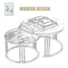 Nesting Side Tables, 2-Piece Set, Marble Tops and Metal Bases view 3