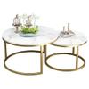 NMDCDH Modern Marble Nesting Coffee Tables, 2-Piece Set view 1