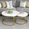 NMDCDH Modern Marble Nesting Coffee Tables, 2-Piece Set view 3