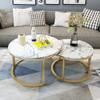NMDCDH Round Marble Nesting Side Tables, 2-Piece Set view 2