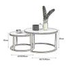 NMDCDH Round Marble Nesting Side Tables, 2-Piece Set view 4