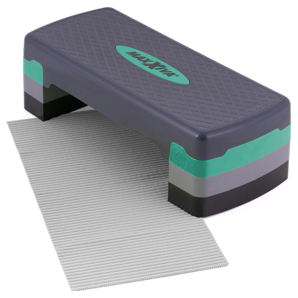 MAXXIVA Adjustable Aerobic Stepper with Non-Slip Mat, Turquoise