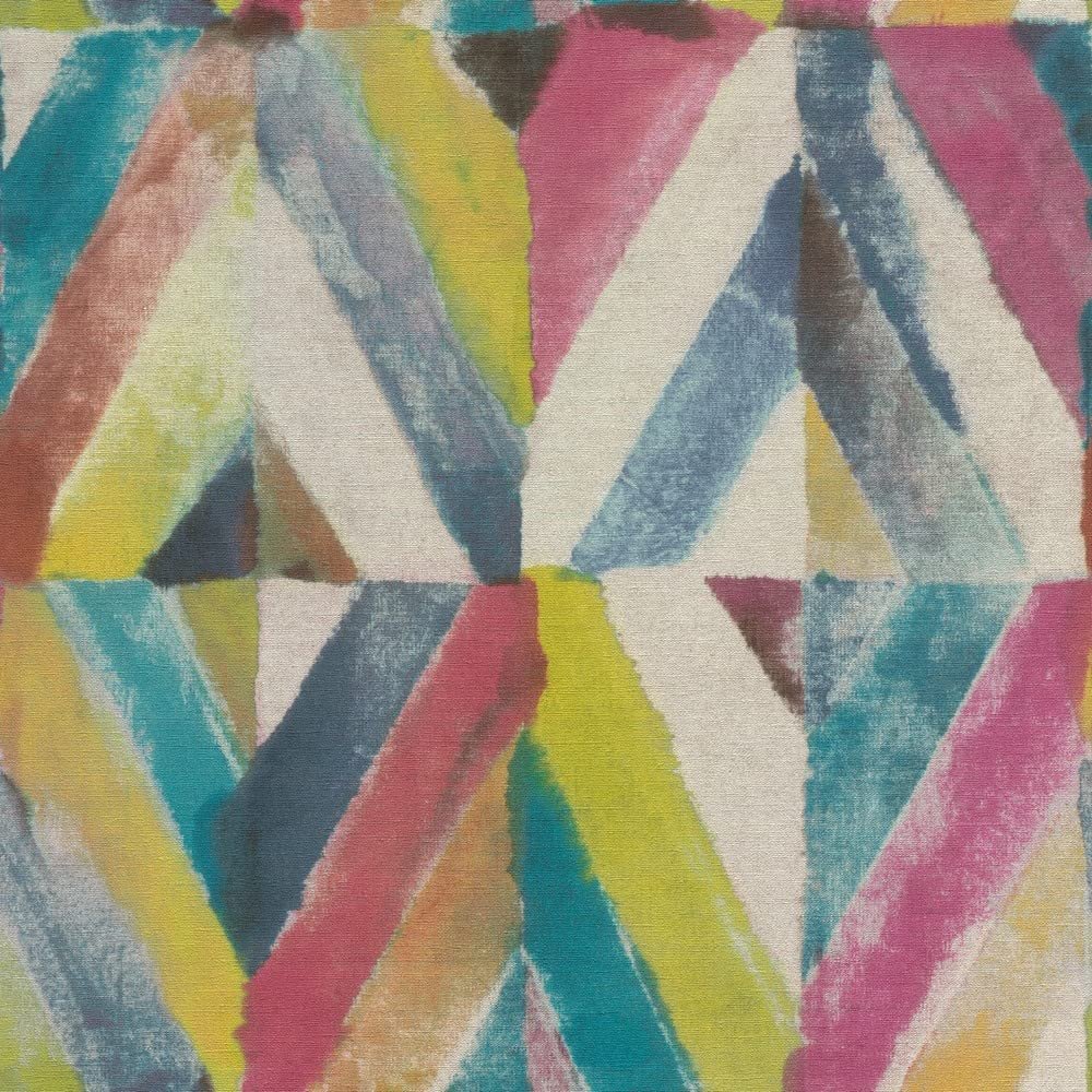 Rasch 704051 Kalahari Nonwoven Wallpaper, Green, Beige, Pink & Blue, African Textile Art Pattern, 10.05 m x 53 cm