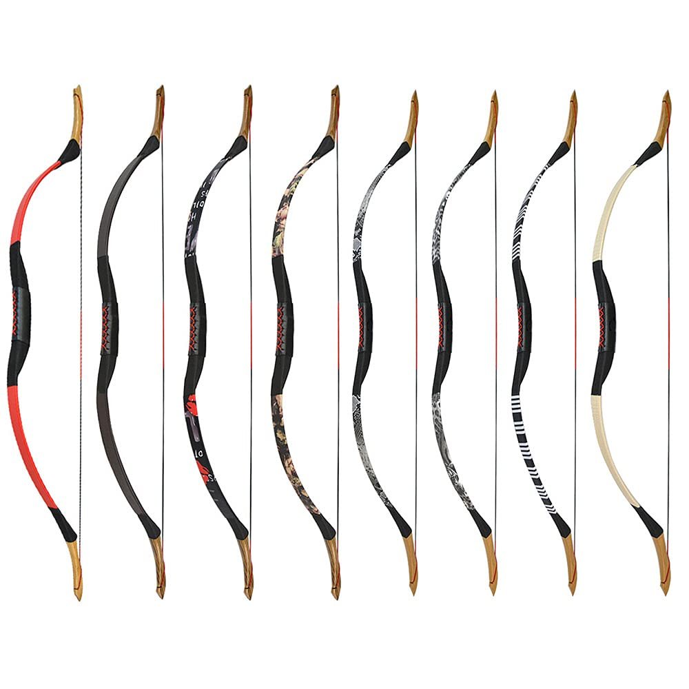 SHARROW Traditional Handmade Recurve Bow, 25–55 lbs, Mongolian Horseback Hunting Bow, for Left- or Right-Handed Adults (B, 25 lbs)