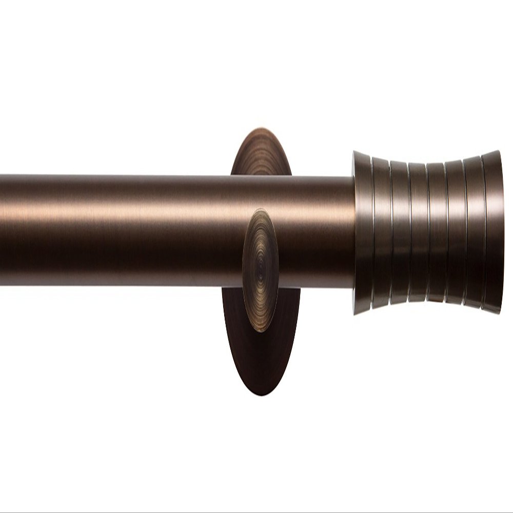 HIGH-LINE Curve Curtain Rod, Single-Track, Antique Brown, 20 mm, 170 cm