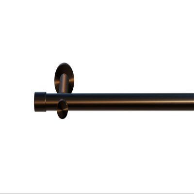 HIGH-LINE ANDRAX Curtain Rod, Single-Track, Antique Brown, 20 mm, 220 cm, with Brackets and Finials
