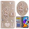 Gold PU Leather Flip Case with 3D Angel Rhinestones for Xiaomi Redmi Note 10 view 1