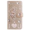 Gold PU Leather Flip Case with 3D Angel Rhinestones for Xiaomi Redmi Note 10 view 2
