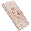 Gold PU Leather Flip Case with 3D Angel Rhinestones for Xiaomi Redmi Note 10 view 3