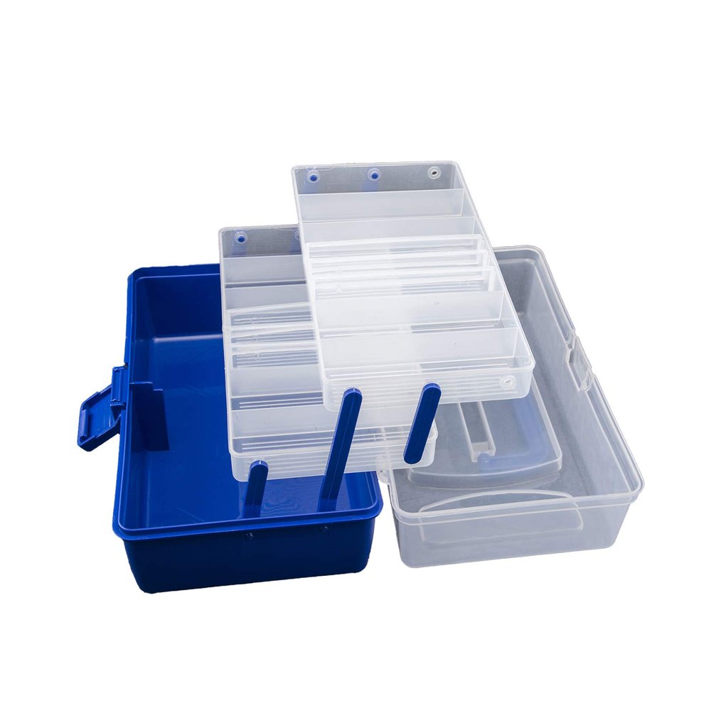 TOYHEART Fishing Tackle Box, Portable 3/4-Layer Lure and Bait Storage Case, Triple-Layer Protective Case for Hooks, Fishing Line and Gear