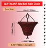 LEPTALINA 2.5 m Bell-Cup Iron Rain Chain for Gutters and Rain Barrels, Rust-Resistant Garden Decor with Gutter Adapter (Antique Red) view 3
