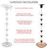 LEPTALINA 2.5 m Bell-Cup Iron Rain Chain for Gutters and Rain Barrels, Rust-Resistant Garden Decor with Gutter Adapter (Antique Red) view 4