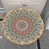 Morbuy Elastic Round Tablecloth, Mandala Print, Water-Resistant, Red and Blue, 71 in. view 3
