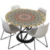 Morbuy Elastic Round Tablecloth, Mandala Print, Water-Resistant, Red and Blue, 71 in. view 4