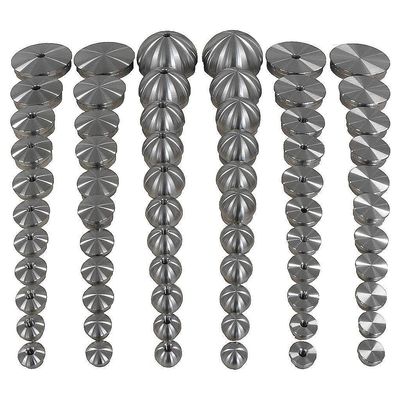 TIBU V2A Stainless Steel Half-Round End Caps for 30 x 2 mm Tubes, 4-Pack