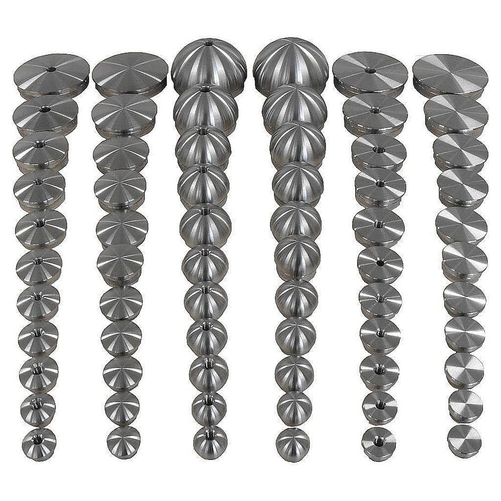 TIBU V2A Stainless Steel Half-Round End Caps for 30 x 2 mm Tubes, 4-Pack