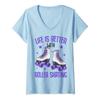 Girls' Roller Skating T-Shirt with V-Neck view 1