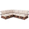 Spatium Removable Pallet Cushion Set, Waterproof Cover, Cold-Foam Filling, Beige, 7-Piece view 1
