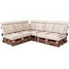 Spatium Removable Pallet Cushion Set, Waterproof Cover, Cold-Foam Filling, Beige, 7-Piece view 3