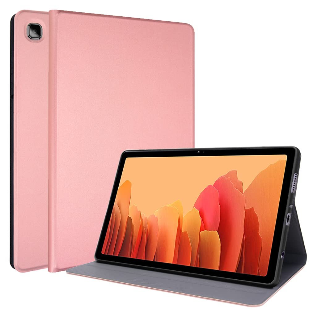 TECHGEAR Case Compatible with Samsung Galaxy Tab A7 Lite 2021 8.7-Inch (SM-T220/SM-T225), Ultra-Thin PU Leather Cover with Stand, Rose Gold