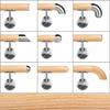 Pine Wood Handrail, 42.4 mm, 260 cm, 3 Brackets, Wooden Hemisphere End Cap view 3