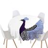 Highdi Round Waterproof Tablecloth, 3D Printed Polyester, Peacock, 90 cm view 1