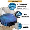 Highdi Round Waterproof Tablecloth, 3D Printed Polyester, Peacock, 90 cm view 2