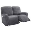 6-Piece Reclining Sofa Slipcover, Rich Velvet Furniture Protector, Gray view 1