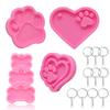 4 Silicone Dog Paw Molds with 10 Keychains view 1