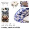 Chickw1 Round Waterproof Washable Tablecloth, 3D Wood-Grain Print, Table Protector with Elastic Edge, Polyester for Kitchen, Dining Room, Garden and Balcony (Water Droplets, 180 cm) view 4