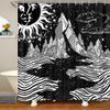 Homewish Bohemian Fabric Shower Curtain, Sun and Moon Design, 180 x 200 cm view 1