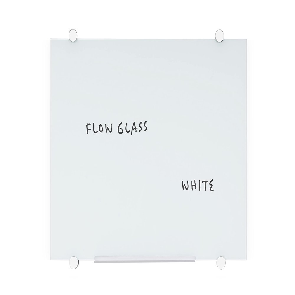 Bi-Office Glass Whiteboard, Dry-Erase, Non-Magnetic, White, 60 x 45 cm