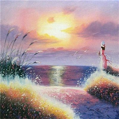 Cross-Stitch Kit: Sunset Seascape, 11CT, 40 x 50 cm