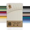 Jersey Fitted Sheet (90x200–100x200 cm, Mattress Height up to 25 cm, Natural), 180 g/m², 90% Cotton, 10% Elastane view 1