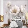 Feeby Nonwoven Photo Wallpaper, Abstract Beige Flowers, 150 x 105 cm view 3