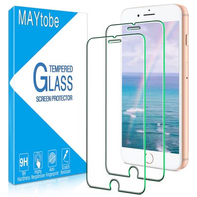 MAYtobe 2-Pack Tempered Glass Screen Protectors for iPhone 8 Plus/7 Plus/6s Plus/6 Plus