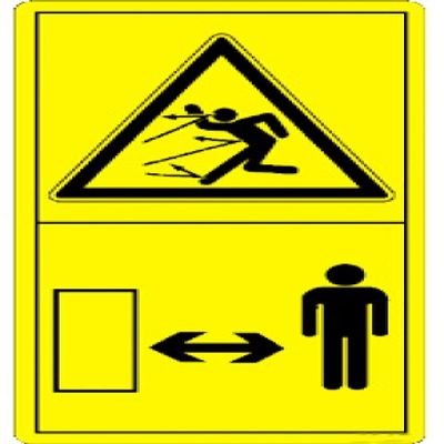 Sticker: Danger from Flying Parts - 75 x 150 mm