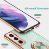 EYZUTAK Electroplated Magnetic Ring Holder Case for Samsung Galaxy S21 Ultra, Mint Green view 2