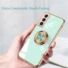 EYZUTAK Electroplated Magnetic Ring Holder Case for Samsung Galaxy S21 Ultra, Mint Green view 4