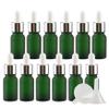 TIANZD 24-Pack 10 mL Matte Green Glass Dropper Bottles with Glass Pipettes, Silver Screw Caps, 2 Funnels view 1