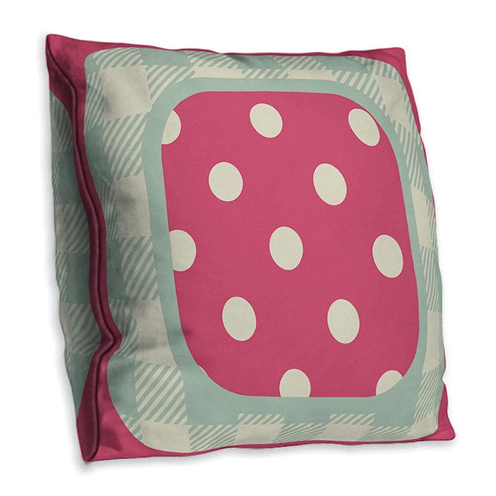 LZHLMCL 2-Piece Bohemian Floral Pillow Cover Set, Pink and Green, 45 x 45 cm