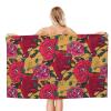 FFLSDR Microfiber Beach Towel, Flower Elk River Skull, Super Absorbent, 80 x 130 cm view 2