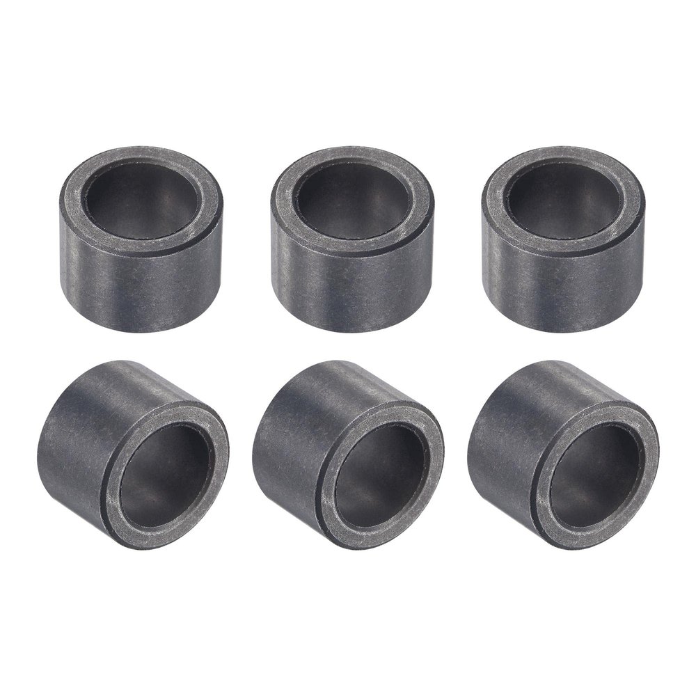 sourcing map Sleeve Bearings, 12 mm Bore, 18 mm OD, 12.5 mm Length, Self-Lubricating Sintered Iron, 6-Pack
