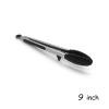 9/12-Inch Kitchen Cooking Tongs, Heat-Resistant Stainless Steel BBQ Tongs with Silicone Tips and Stand Design (9-Inch Black) view 2