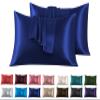 Satin Pillowcases 45 x 70 cm, 2-Pack - 100% Satin, Super-Soft, Dark Blue view 1