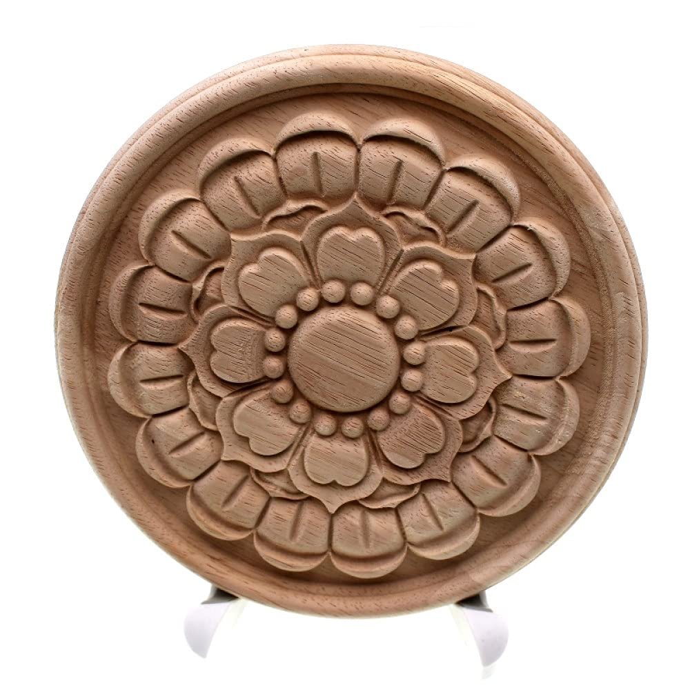 LIJUCAI Carved Wood Furniture Appliques, 10 cm, 2-Piece