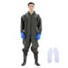 QTDZ Outdoor Waterproof Waders with Rain Hood, Non-Slip PVC Boots, EU 46 view 1